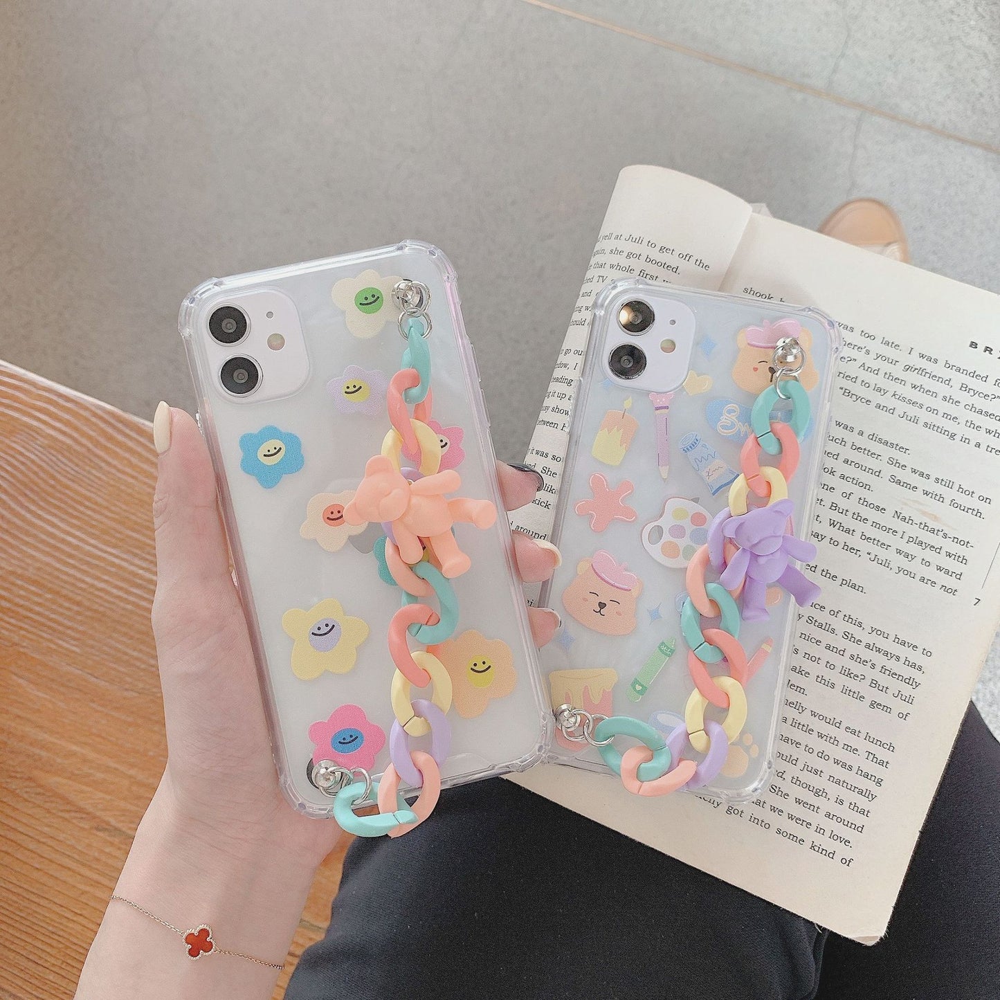 Pastel Phone Case with Chain