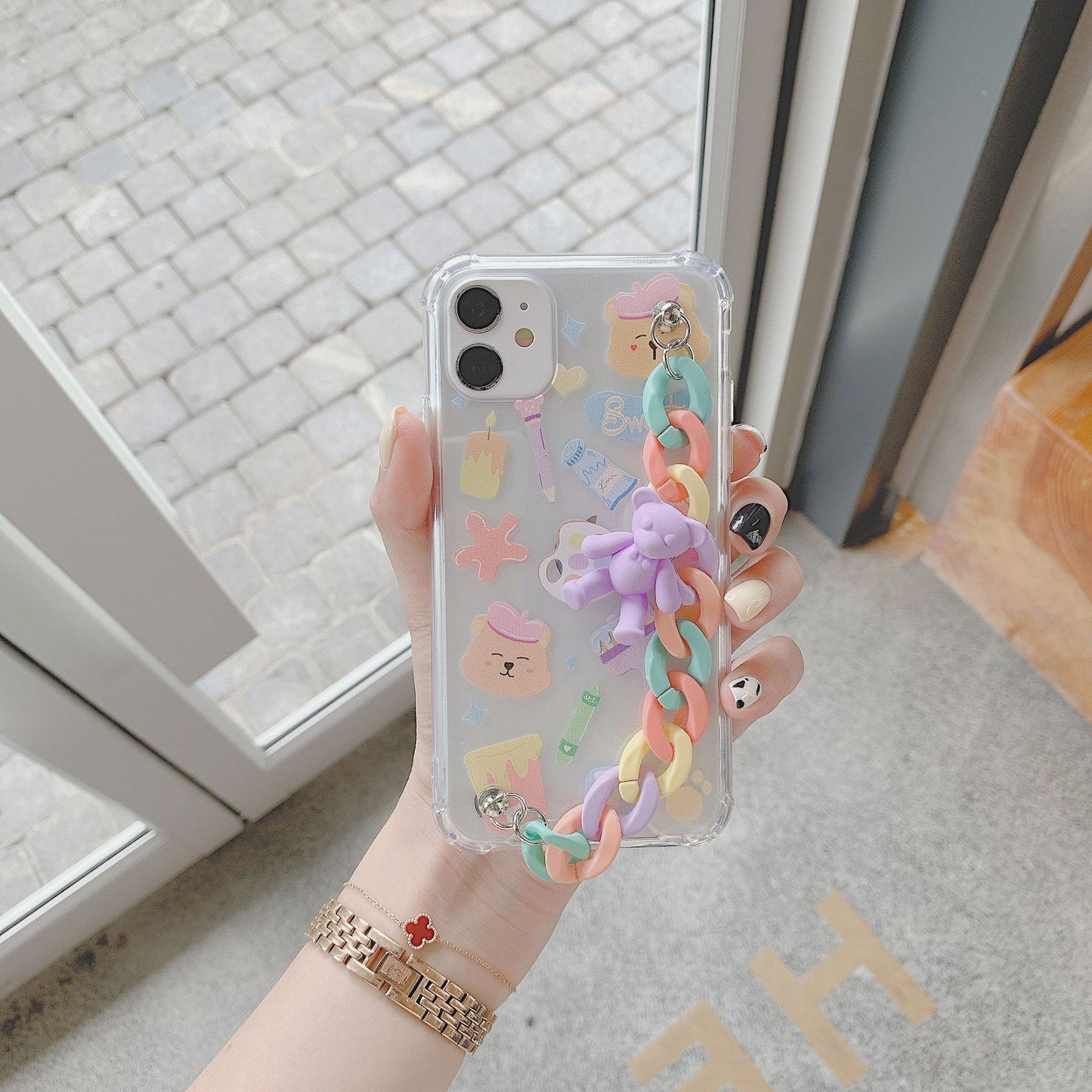 Pastel Phone Case with Chain