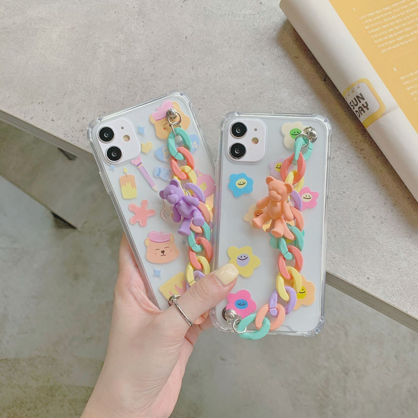 Pastel Phone Case with Chain