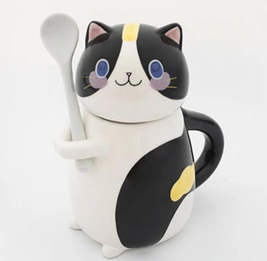 Cat Coffee Mug With Spoon